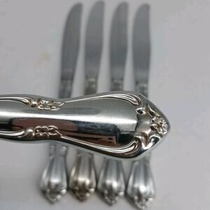 5X BK Oneida CHATEAU Stainless Flatware Dinner Butter Knives Glossy USA